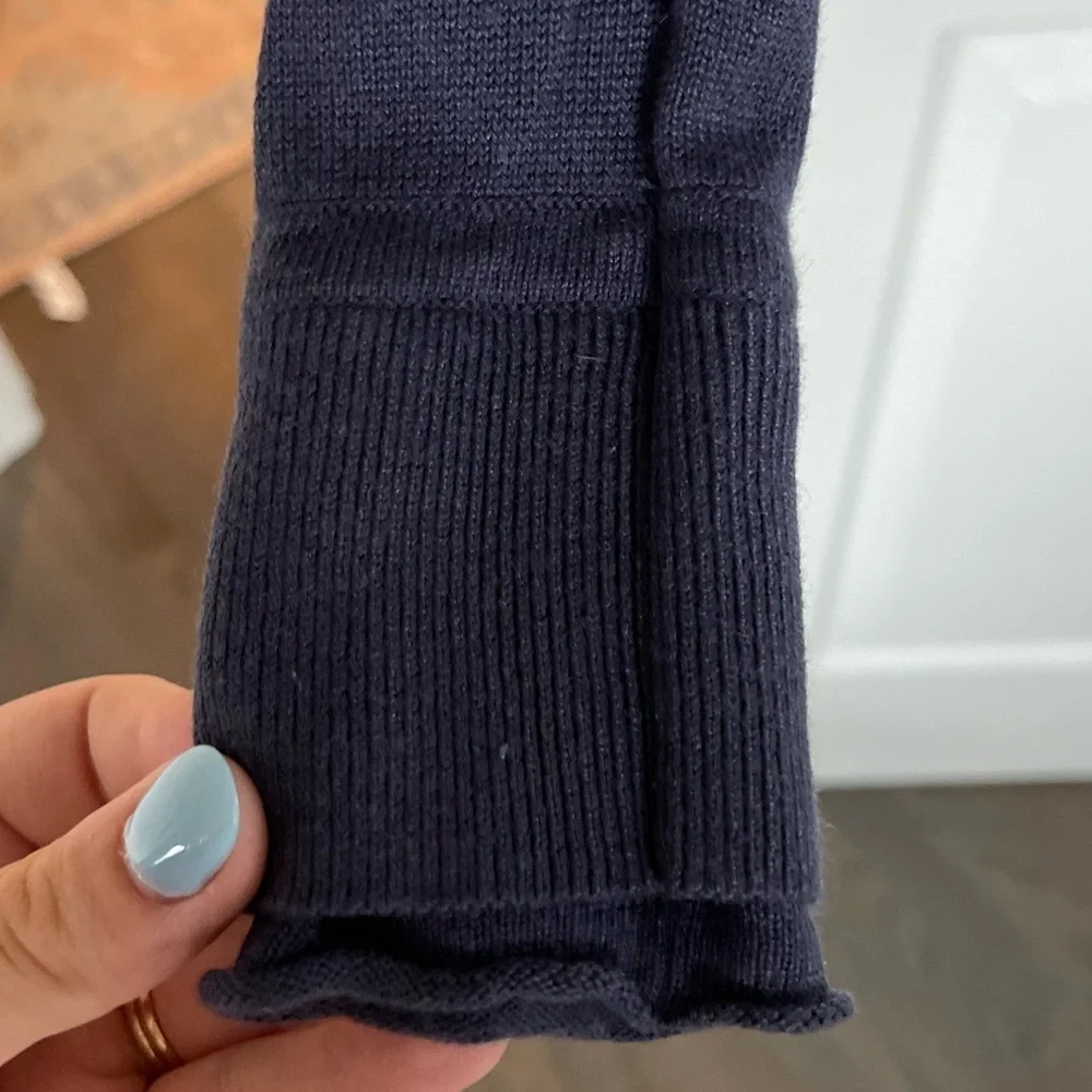 Lululemon Cozy Soft Warm Iconic Wrap Twist Front Sweater in Navy Blue